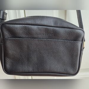 Portland Leather Black Pebble-Grain  Crossbody Bag